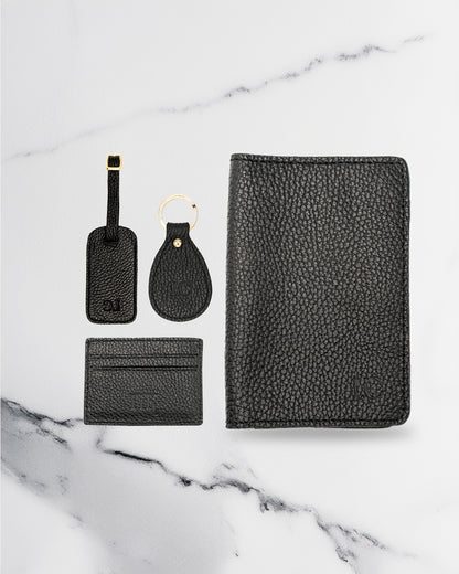 Black Patterned Cardholder - Real Leather