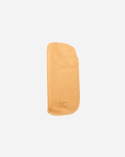 Beige Sunglasses Sleeve - Real Leather