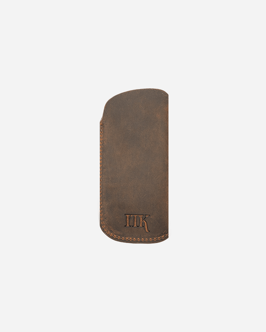 Dark Brown Sunglasses Sleeve - Real Leather