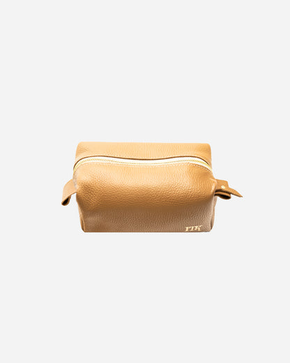 Beige Toiletry Pouch - Real Leather