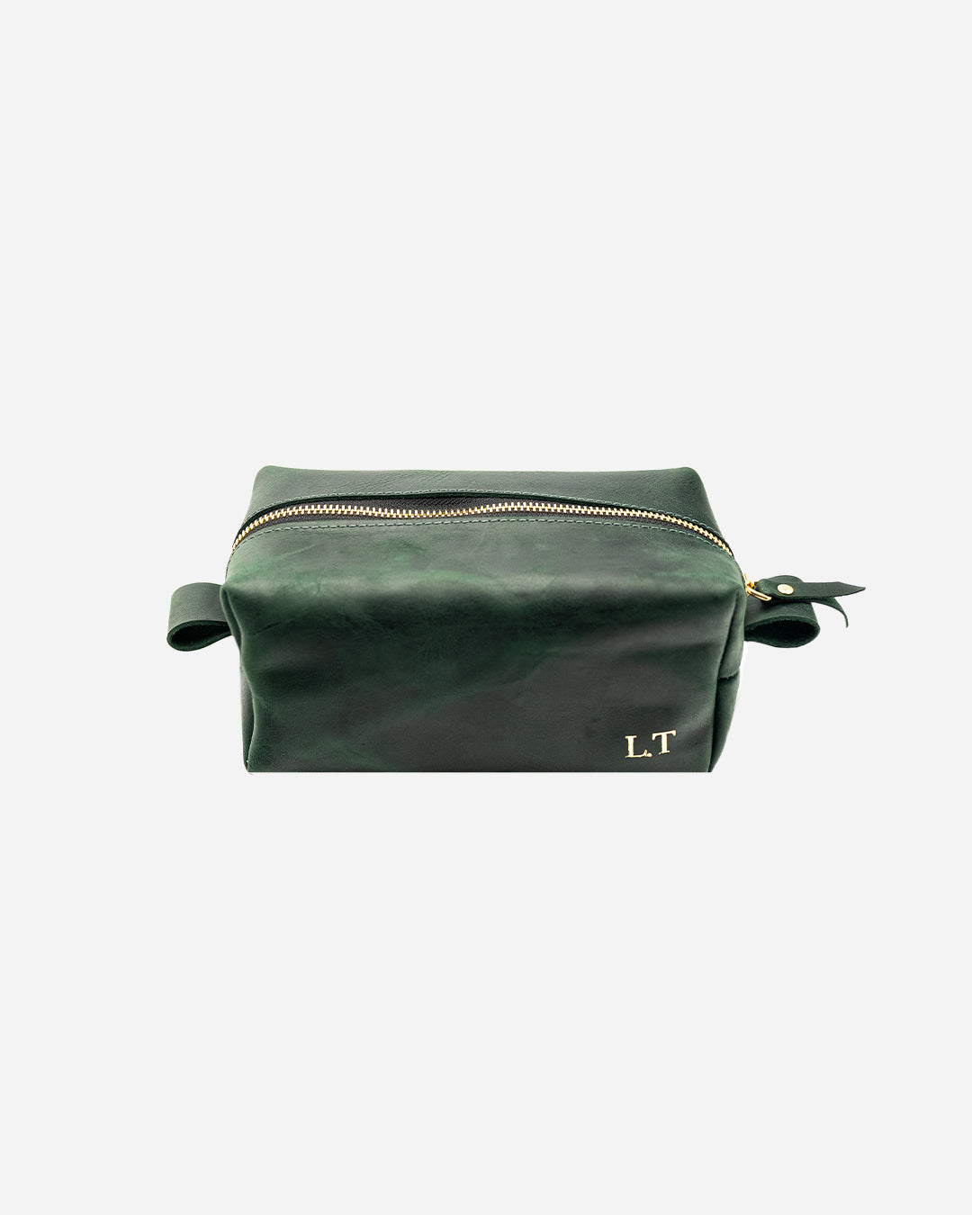 Dark Green Toiletry Pouch - Real Leather