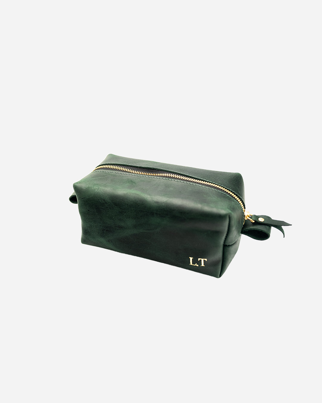 Dark Green Toiletry Pouch - Real Leather